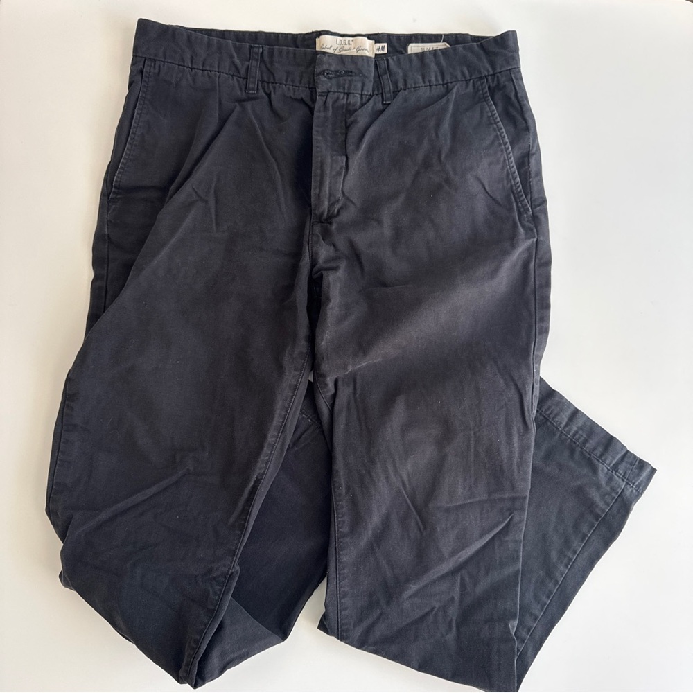 H&M Dark Blue Chinos for Men